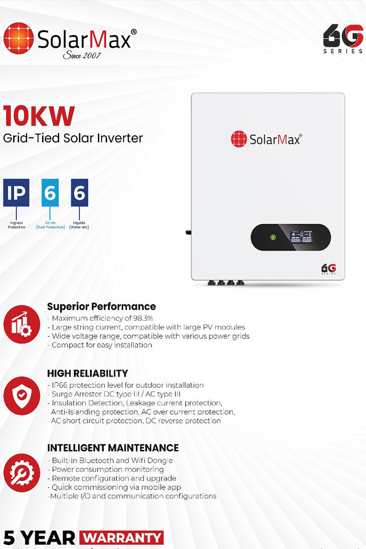 Solar-Max 10KW On-Grid Inverter (IP-66)